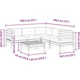  6-dijelni set vrtnih sofa s jastucima voštano smeđi od borovine | shoptok.hr
