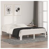  Posteljni okvir bel iz trdne borovine 140x190 cm | Shoptok.si