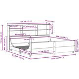 vidaXL Krevet s regalom za knjige bez madraca 180x200 cm masivno drvo | shoptok.hr