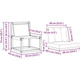  2 Komad Srednja sofa za van Masivno bagremovo drvo, Tekstilen | shoptok.hr