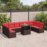  Vrtna sedežna garnitura 11 pcs Rjava in rdeča poli ratan, (5000135386) | Shoptok.si