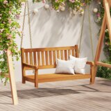 vidaXL 2-sedežna vrtna klop za gugalnico 110x56x58 cm iz močnega akacijevega lesa | Shoptok.si