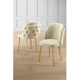 Hanah home set trpezarijskih stolica Axle 8 kom, krem tkanina Babyface, zlatne metalne noge | Eponuda.com