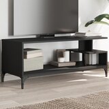 Furnova TV omarica črna 102x40x41 cm inž. les in prašno barvano jeklo, (21925017) | Shoptok.si