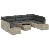 vidaXL 10-delni vrtni kavčni set z blazinami sivim poli ratanom, (22090765) | Shoptok.si