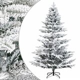  Umjetno božićno drvce s nogom 150 cm PE i PVC Zelena i bijela | shoptok.hr