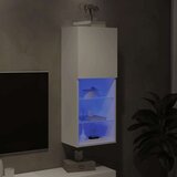 vidaXL TV omarica z LED lučmi bela 40,5x30x102 cm | Shoptok.si