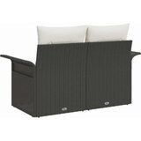  Vrtni kauč s jastukom Crna 141 x 62 x 69cm poliratan | Eponuda.com