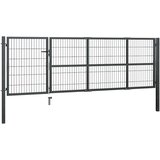  Vrtna vrata sa stupovima Čelik 350x100 cm Antracit | shoptok.hr