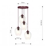  Luster na sajli ISTAR 4xE27/15W/230V crvena/prozirna | Eponuda.com