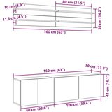 vidaXL TV enote Namestitev na steno 6 pcs Črni hrast Konstruiran les | Shoptok.si