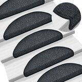 vidaXL Preproge za stopnice 15 kosov 56x17x3 cm antracitne, (20753566) | Shoptok.si