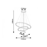 Rabalux Beliza, 3 ring visilica crna sa daljinskim, LED 95W, 3000-6500K, 60cm (72346) Cene