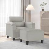  The Living Store Fotelj s stolčkom za noge svetlo siv 60 cm blago iz mikrovlaken - Kavč S Stolčkom Za Noge, (21485145) | Shoptok.si