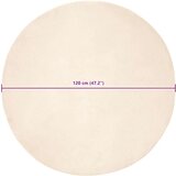  Faux Rabbit Fur Rug Krema Ø 120 cm Poliester | shoptok.hr