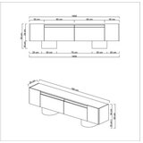 Hanah home tv polica bohem travertine silver