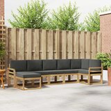  Set vanjskih sofa 7 kom. Bijela i antracit Poliester Smeđa 308 x 130,5 x 73 cm | shoptok.hr