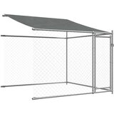  Kavez za pse s krovom i vratima sivi 4x2x2 m pocinčani čelik | shoptok.hr