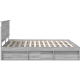  Konstrukcija postelje z vzglavjem Siva Sonoma 200 x 200 cm, (5000103864) | Shoptok.si
