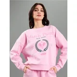 Pamučna crewneck majica s vezom