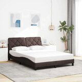  Posteljni okvir z LED brez vzmetnice temno rjav 120x200cm blago, (21793227) | Shoptok.si