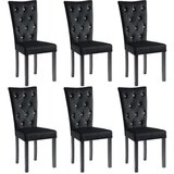 Furnova Jedilni stoli 6 kosov črn žamet, (21928891) | Shoptok.si