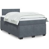 Krevet box spring s madracem tamnosivi 120 x 190 cm baršun | shoptok.hr