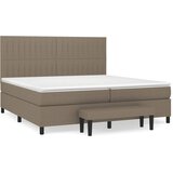  Krevet s oprugama i madracem smeđesivi 200x200 cm od tkanine | shoptok.hr
