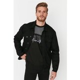 Trendyol Men's Black Regular Fit Denim Jacket Cene