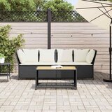  Vrtna sofa od poliratana s jastucima crna | shoptok.hr