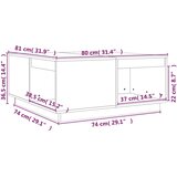  Stolić za kavu 80x81x36,5 cm od masivne borovine | shoptok.hr