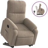 vidaXL Naslanjač s funkcijo vstajanja taupe blago iz mikrovlaken, (20957144) | Shoptok.si