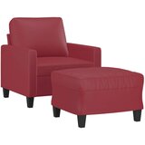  Fotelja s tabureom crvena boja vina 60 cm od umjetne kože | shoptok.hr