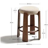 Kave Home Bež/v temni naravni barvi barsko stol iz masivnega jesena (višina sedeža 65 cm) Granite – | Shoptok.si