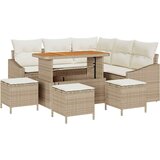  Sjedeća garnitura za vrt 9 kom. Bež poliratan 178.5 x 178.5 x 85 cm | shoptok.hr