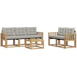 vidaXL Zunanja garnitura za sedenje 6 pcs Bela in svetlo siva, (5000281222) | Shoptok.si
