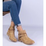 D/CEO marka niezdefiniowana Brown flat ankle boots with a cutout and a buckle Savaner | ePonuda.com