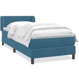Box spring postelja z vzmetnico temno modra 90x220 cm žamet, (21791733) | Shoptok.si