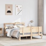 Maison Chic Posteljni okvir - Dvoposteljna postelja - Zakonska postelja z vzglavjem 150x200 cm trdna borovina, (21692310) | Shoptok.si