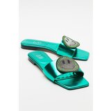 LuviShoes YAVN Women's Slippers with Green Stones Cene