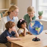  Osvijetljeni globus Ø30 cm s drvenom bazom, obrazovni/geografski studentski globus, globus svijeta | shoptok.hr