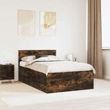  Okvir za krevet s uzglavljem Dimljeni hrast 120 x 200 cm - Dimljeni hrast 120 x 200 cm | shoptok.hr