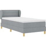 vidaXL Kremna postelja z vzmetnico 90x200 cm Svetlo siva 90 x 190 cm | Shoptok.si