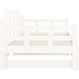  Izvlečna dnevna postelja bela trdna borovina 2x(90x190) cm, (20723983) | Shoptok.si