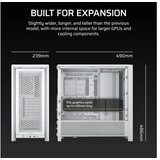 Corsair frame 4000D rs Case3xRS120 fans, 360mm radiator170mm cooler, 430mm gpu, atx, white | Eponuda.ba