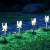 Aigostar LED solarna lampa LED/0,006W/1,2V 35,5cm hrom 2700K IP44 | Eponuda.com