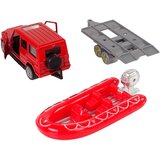  Set vatrogasnih vozila za igru sa čamcem na prikolici - crveni | Shoptok.si