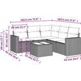  6-dijelni set vrtnih sofa s jastucima bež od poliratana | shoptok.hr