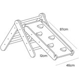 MeowBaby Pikler trokut od borovine u prirodnoj boji 46x87x60 cm Montessori - | shoptok.hr