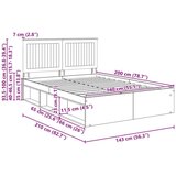  Konstrukcija postelje Črna 140 x 200 cm Masivno borovo les, (5000103412) | Shoptok.si